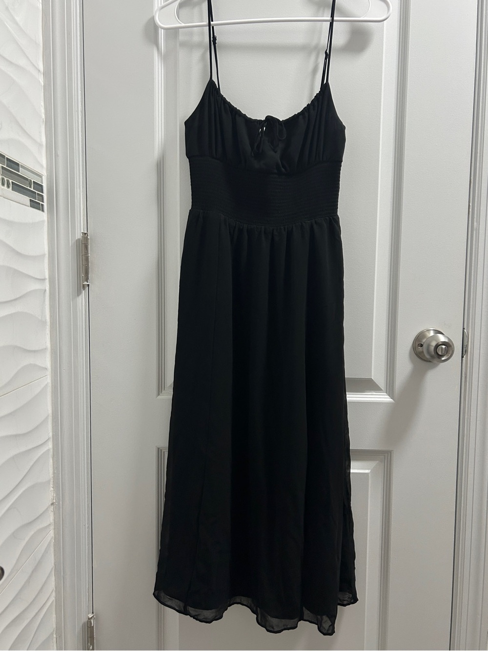 Wilfred Black Spaghetti Strap Maxi Dress